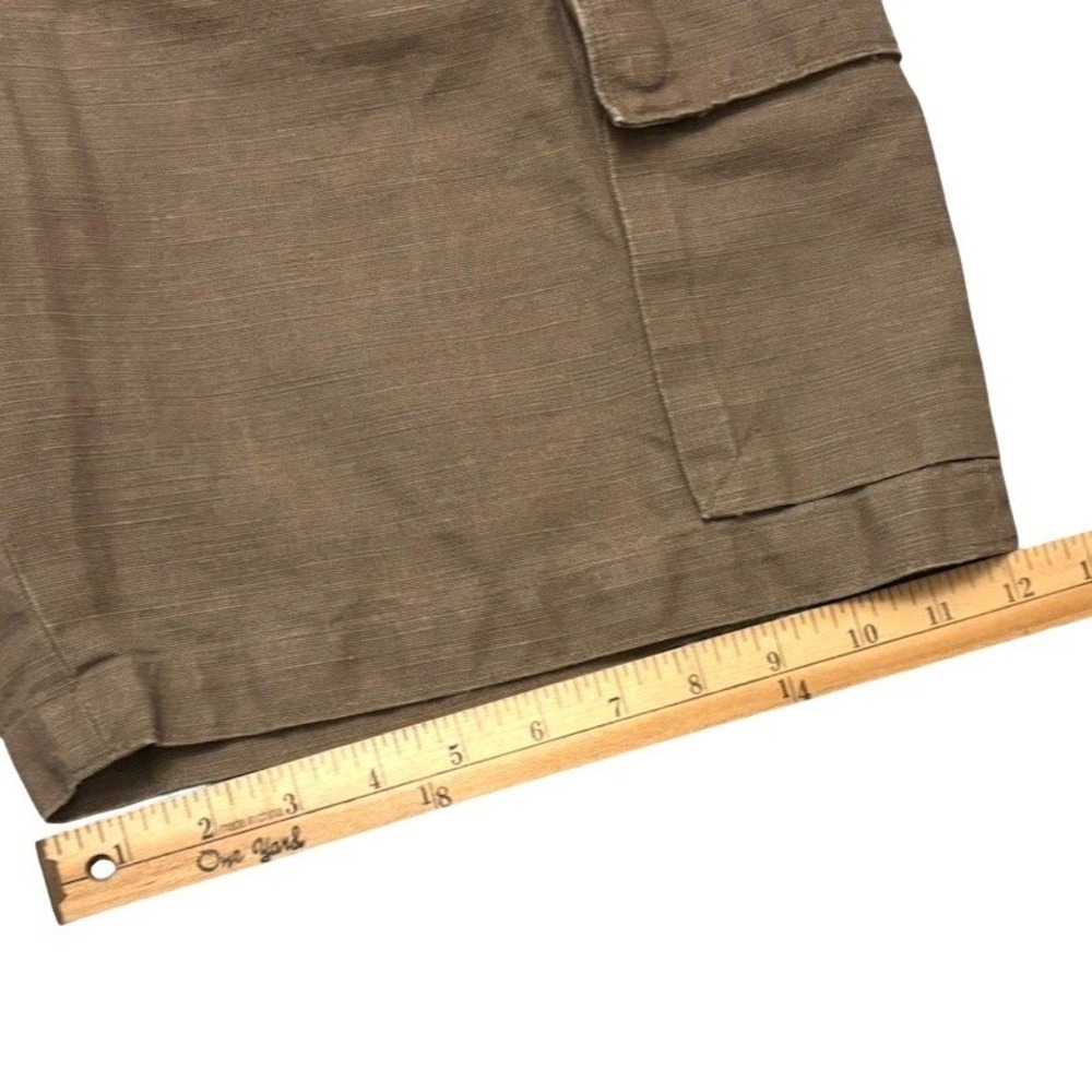 Vtg Y2K Banana Republic Linen Relax Fit Cargo Camp Shorts Men 34 Green Military - Picture 8 of 9
